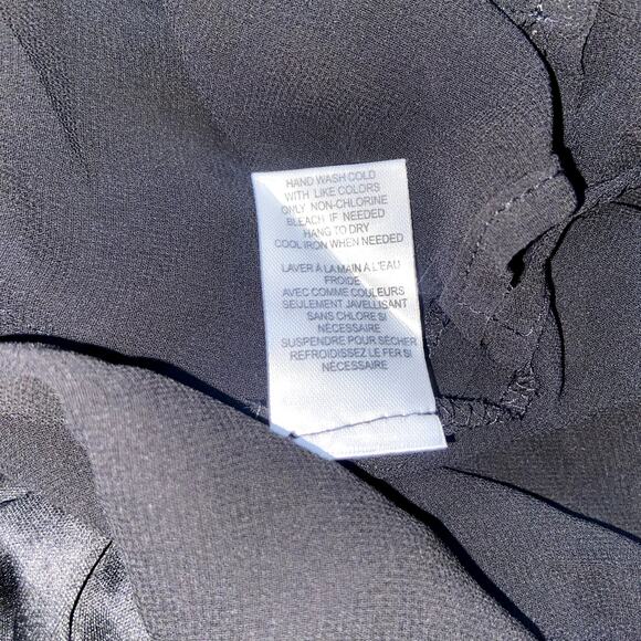 DR2 Black Blouse Women Medium Petite Sheer Long Sleeves With Tank NWT * - Picture 4 of 4